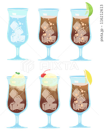炭酸水とコーラのイラスト五種 炭酸水とコーラのイラスト五種 116212613