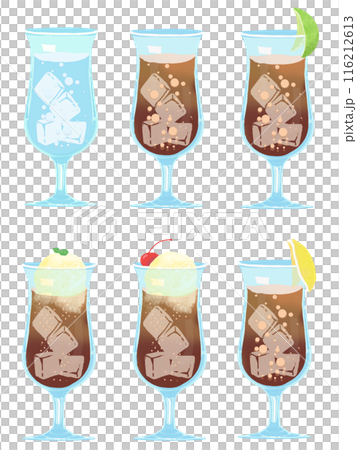 炭酸水とコーラのイラスト五種 炭酸水とコーラのイラスト五種 116212613