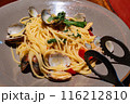 美味しそうなボンゴレビアンコ　海鮮パスタ 116212810