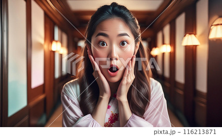 驚く女性（AI生成画像） 116213871