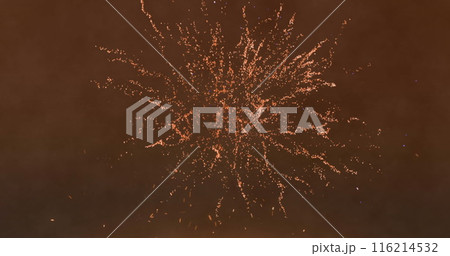 Image of fireworks exploding on brown background 116214532