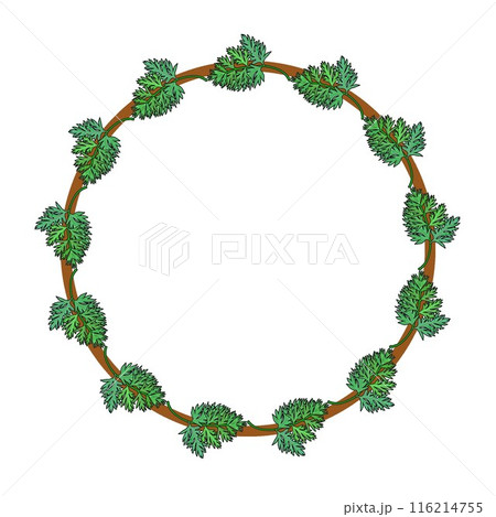 ニンジンの円形飾り枠イラスト 116214755