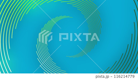Image of abstract green circles pattern moving on blue background 116214779