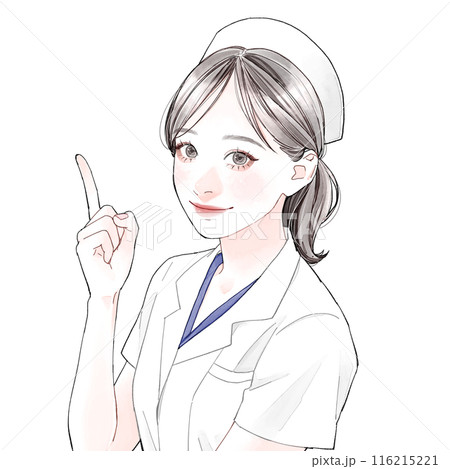 指さしている看護師 指さしている看護師 116215221