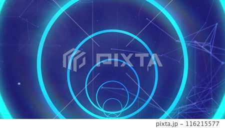 Image of circular tunnel with connected dots over black background Image of circular tunnel with connected dots over black background 116215577