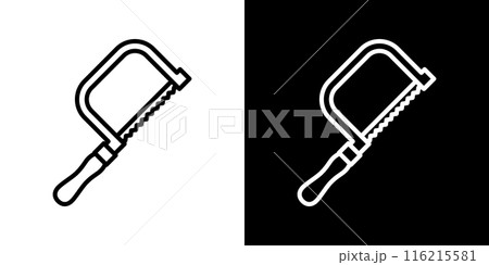 シンプルな糸のこぎりのラインアイコン 116215581