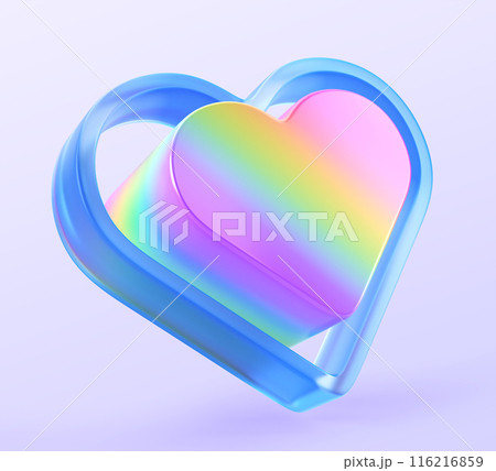 Heart with rainbow flag and blue glass border frame isolated 3d render icon. Love symbol of lgbt community, sexual minorities, gays and lesbians, celebration pride month, week or day. 3D illustration Heart with rainbow flag and blue glass border frame isolated 3d render icon. Love symbol of lgbt community, sexual minorities, gays and lesbians, celebration pride month, week or day. 3D illustration 116216859