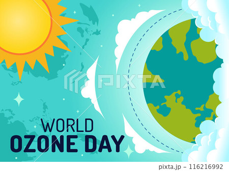 World Ozone Day Vector Illustration on September 16 To Raise Public Awareness About Of The Earth Layer And Protecting Environment in Flat Background World Ozone Day Vector Illustration on September 16 To Raise Public Awareness About Of The Earth Layer And Protecting Environment in Flat Background 116216992