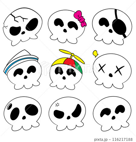 The Skull Bundle for holiday and halloween concept The Skull Bundle for holiday and halloween concept 116217188
