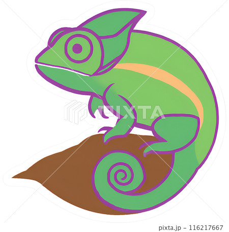 かわいいカメレオンのカラーアイコン かわいいカメレオンのカラーアイコン 116217667