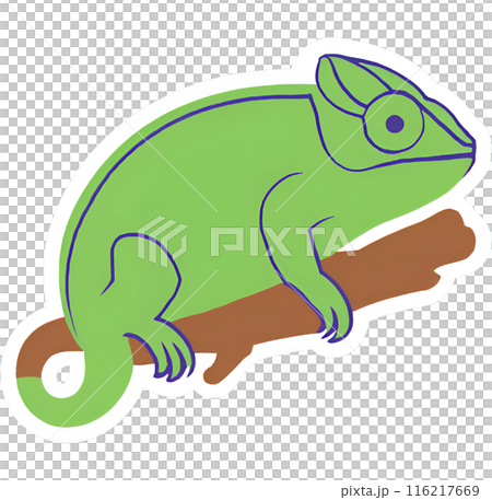 かわいいカメレオンのカラーアイコン かわいいカメレオンのカラーアイコン 116217669
