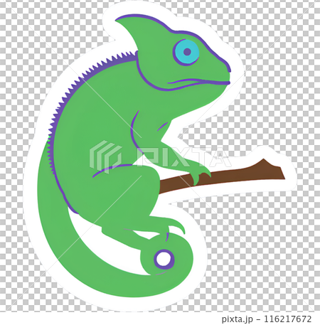 かわいいカメレオンのカラーアイコン 116217672