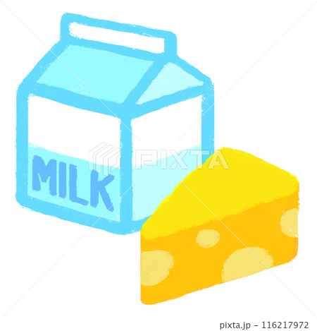 シンプルでかわいい乳製品のイラスト 116217972