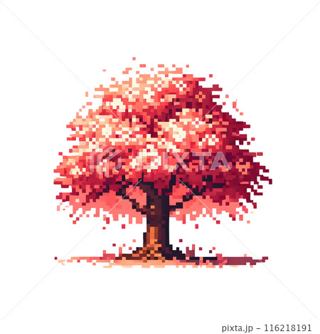 3d pink tree pixel art  116218191