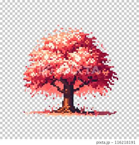 3d pink tree pixel art  116218191
