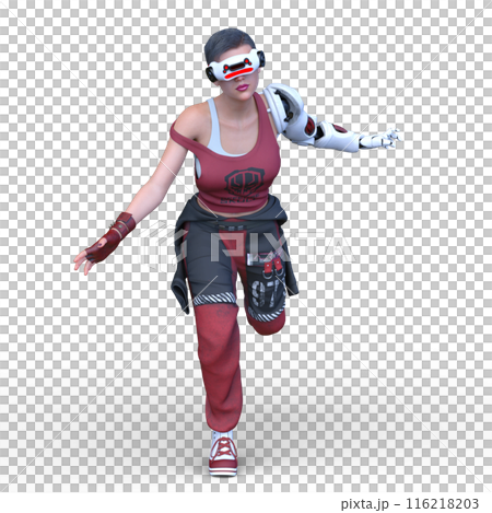 Cyberwoman with a robotic left arm Cyberwoman with a robotic left arm 116218203