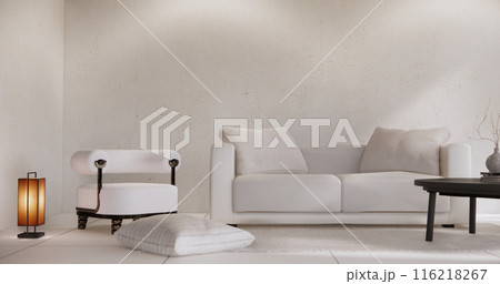 sofa armchair minimalist design in living room muji style 116218267