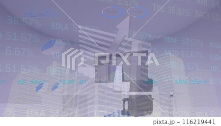 Image of financial data processing over euro flag stars Image of financial data processing over euro flag stars 116219441