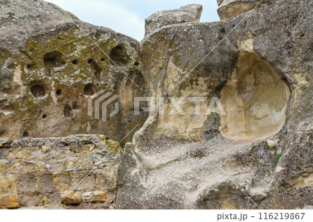 Old cave city Uplistsikhe in Caucasus mountains, Georgia 116219867