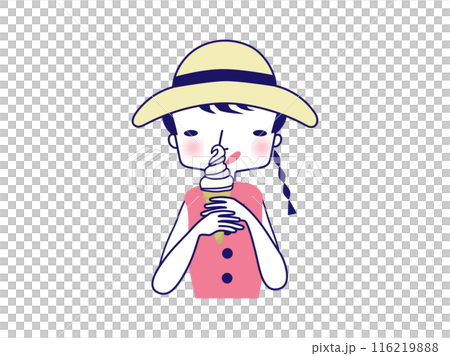 吃香草軟冰淇淋的女孩 116219888