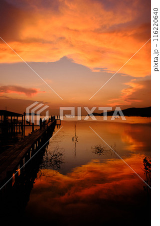 sunset over the lake sunset over the lake 116220640