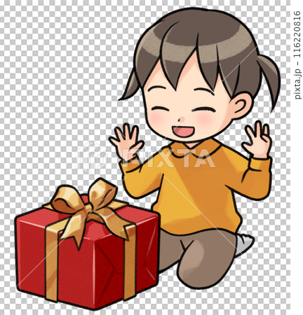 Girl happy with present (Autumn/Winter) 116220816