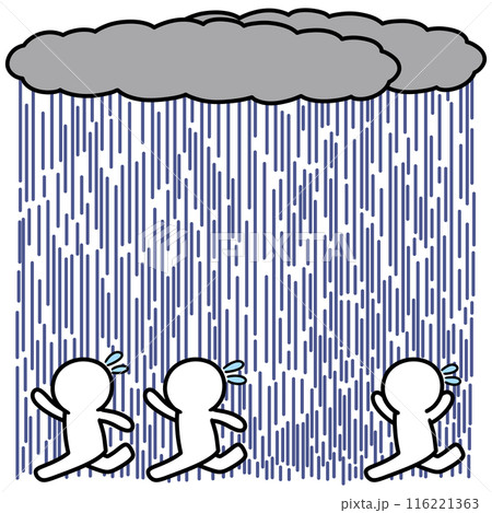 ゲリラ豪雨のイラスト 116221363