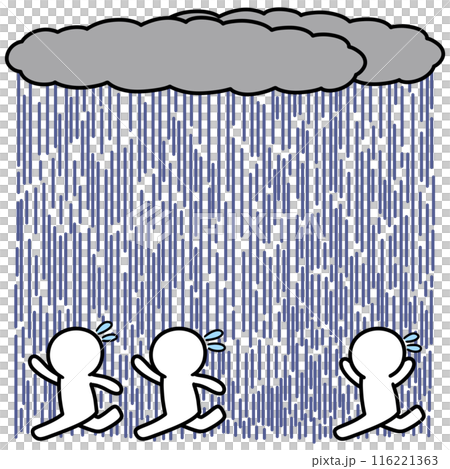 ゲリラ豪雨のイラスト 116221363