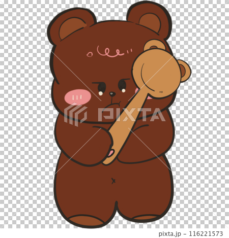 teddy bear with a spoon teddy bear with a spoon 116221573