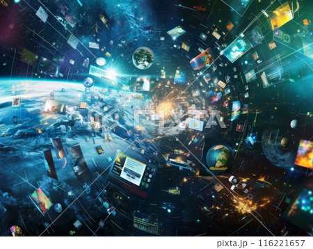 Global social media network connecting people around the world 116221657