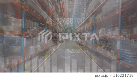 Image of data processing over warehouse 116221719