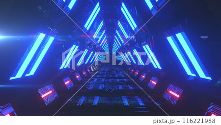 Image of i stand with ukraine over navy space with tunnel made of blue lights 116221988