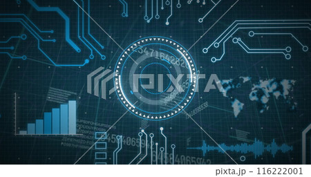 Image of data processing, scope scanning and computer circuit board 116222001