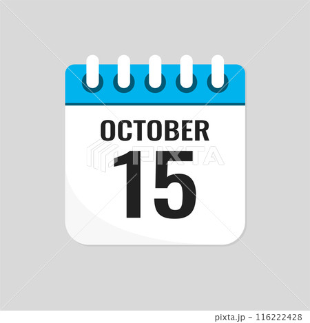 Icon page calendar day - 15 October Icon page calendar day - 15 October 116222428