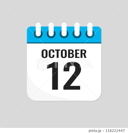 Icon page calendar day - 12 October 116222447