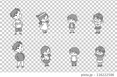 Children's short sleeves and long sleeves (monochrome) 116222586