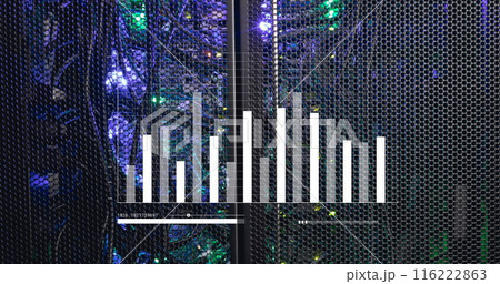 Image of financial data processing over computer server 116222863