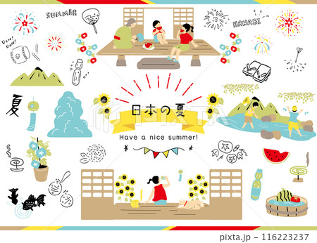 日本の夏を楽しむ人達 日本の夏を楽しむ人達 116223237