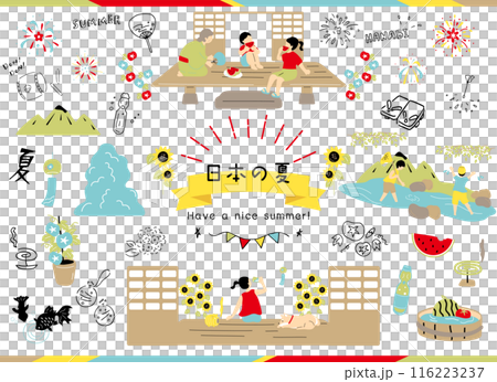 日本の夏を楽しむ人達 日本の夏を楽しむ人達 116223237