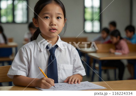 勉強が苦手な小学生 AI生成画像 勉強が苦手な小学生 AI生成画像 116224334