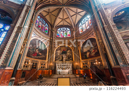 interiors of Saint Eustache church, Paris, France 116224493