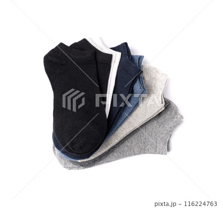 New Cotton Socks Isolated, Folded Sportswear Set, Classic Unisex Cotton Socks Collection 116224763