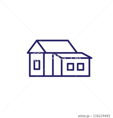 house extension line icon on white house extension line icon on white 116224983
