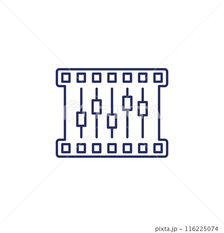 video editing line icon with film strip 116225074