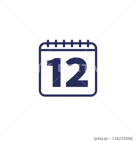 12 month icon with a calendar 116225080