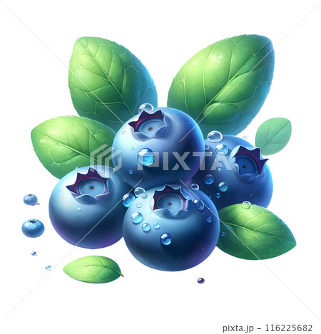 fresh blueberry with leaves 116225682