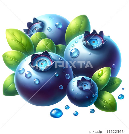 fresh blueberry with leaves 116225684