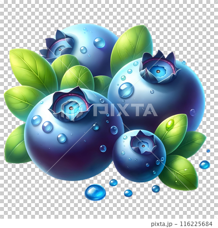 fresh blueberry with leaves 116225684