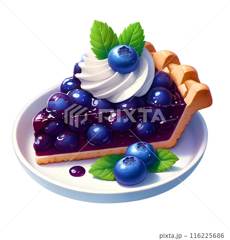 3d blueberry tart 116225686