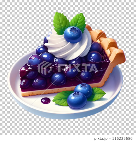 3d blueberry tart 116225686